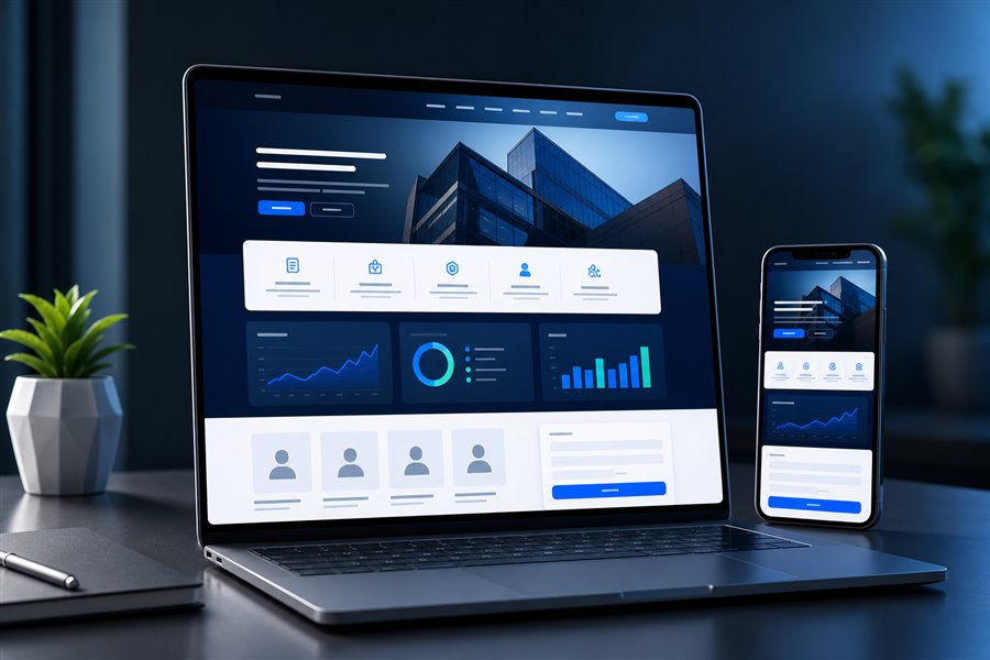 Business company website design preview